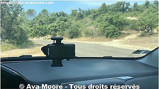 Ava Moore - French Slut Fingers Herself And Squirts All Over The Road - Porn Vlog