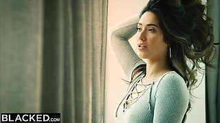 Blowjob clip with blooming Jason Brown and Eva Lovia from Blacked.Com