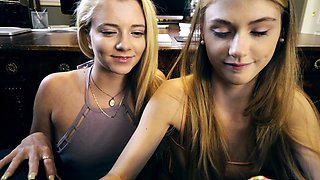 Lovely blonde teens sharing thick cock hardcore