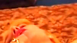 Fantastic Blonde MILF with Big Pussy Lips Masturbates with Dildo and Pisses in the Bathroom