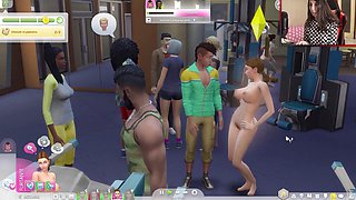 Lana Rhoads from The Sims 4 gets naughty at the gym