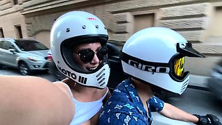 Busty Czech amateur fucks outdoor in public