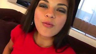 Latina teenie gave herself a stiff meatpipe for her eighteenth bday.