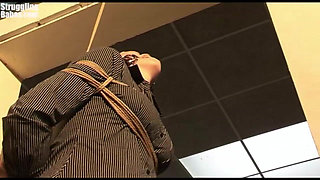 Steffi Dangling on Rope Tightly Ballgagged