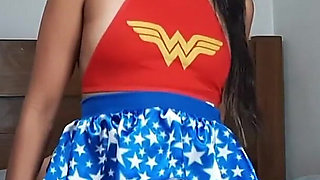 Wonder Teen Ready to Defend Evil with Her Greedy Pussy