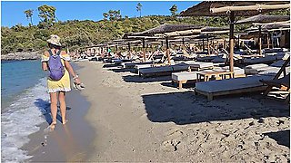 Up Dress No Panties At Crowded Public Beach # Natural Girl Close Up Public Pee