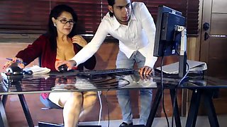 Bodacious secretary with glasses loves to take it doggystyle