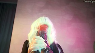 Stacked brunette goes solo toys and masturbation