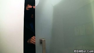 She pleases his horny cock with huge tits and fat pussy