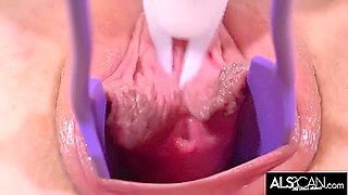Spunky Teen 18+ Redhead Gapes Twat For Close Up Clit Play
