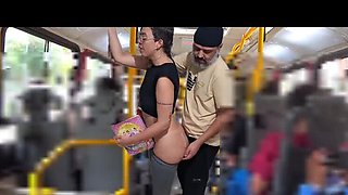 Naughty Student Gabi Sweet Takes Surprise Cumshot on Bus - Public Sex & Humiliation