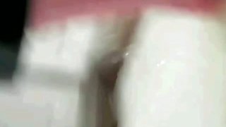 Blonde babe pissed on her pants while getting spanked