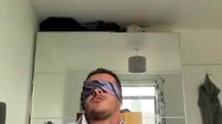 Ajx  with the eyes bandaged with the tie  diegobarros : Handjob, Cumshot  Masturbation Porn