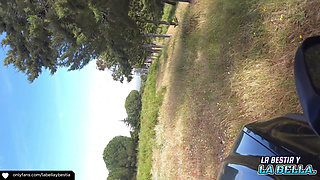 Outdoor Sex in the Car a Rich Anal Creampie!