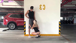 Unknown blonde fucks in a parking lot in plain sight full video at porntotal