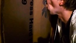 Twink Swallows Big Cock at Glory Hole