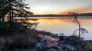 Blonde Petite Swedish Girl Sessa Skye Outdoor Blowjob & Doggy Style Sex By Water