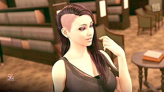 Big boobed hentai visual novel with 3D action and erotic stories