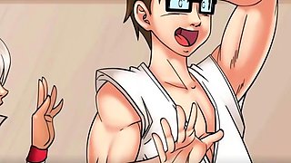 Hentai redhead gives blowjob and having sex