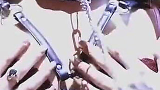 Striptease dancer is masturbating