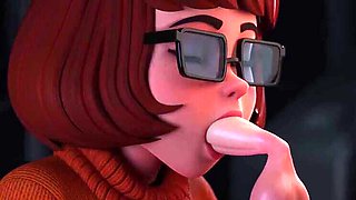 Velma's Ghostly Blowjob & Creampie Orgy