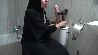 My Hot Wife Masturbates in Front of a Public Toilet