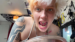 No Makeup Goth Girl Mouth Tour with Hand Mirror