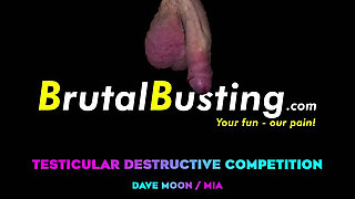 Testicular Destructive Competition, We Demolish His Testicles with a Baseball Bat and More! - Dave Moon - Mia - Bbusting