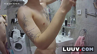LUUV. The webcam couple shares their real amateur shower routine for their reality show
