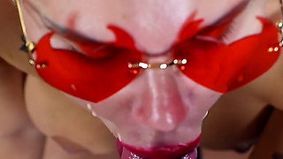 Delicious Blowjob with Cream and Sweet Cum, Cum Kissing and Cum Swapping From Amateur Couple