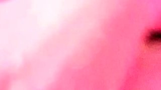 Vulva rubbing close up with blonde handling monster dildo