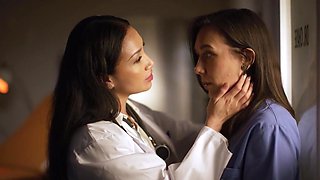 Vicki Chase shuts up a slutty nurse and they fuck so good