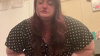 PAWG BBW Clogs the Toilet Due to Holding Everything for Hours: with Lots of Farts and the Sound of Her Using the Restroom or Bat