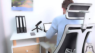 Secretary Ritzy Punished by Her Boss Rough Deepthroat Blowjob for Missed Deadline and a Messy Cum-face Finish