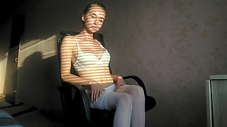 Young beauty Herennia caresses herself solo