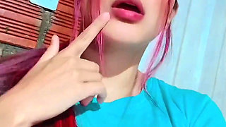 Cute Girl Changes Her Panties in Front of the Mirror