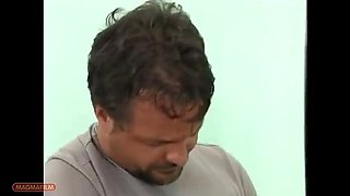 German Teen Daria Glover Pissed On By Four In Vintage Foursome Gangbang