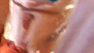 Lucky Sexy Babes Scene-3_brunette MILF with Big Tits Inserts a Large Dildo Into Her Pussy