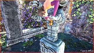 Playing porn games, big ass, tomb raider