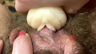 Hardcore clitoris orgasm closeup