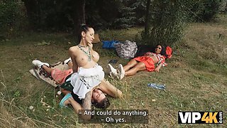 Joi & Valentina Sierra get kinky with outdoor sex & cuckolding in VIP4K video