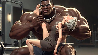 Granny Moaning in Pleasure - Strong Black Man Sucking Her Feet