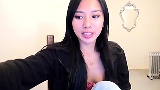 Japanese teen An Himeno in black lingerie sucking dick