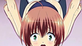 Hentai animation with a brunette and a redhead