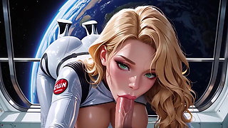 Horny astronaut fucked hard on space.