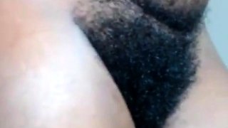 African Amateur's Hairy Webcam Show