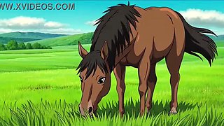 Anime Hentai: Ghibli Farm Wife with Big Boobs in Sexy Outfit - Curvy 3D Animation