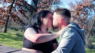 Brunette Amateur Sucking Dick Outdoors In Public