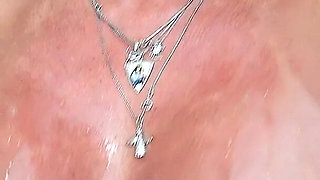 Horny MILF Drooling on Tits