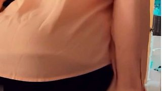 Solo Aiden Ashley masturbates in stockings
